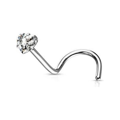 Šperky4U zahnutý piercing do nosu srdíčko N0139C