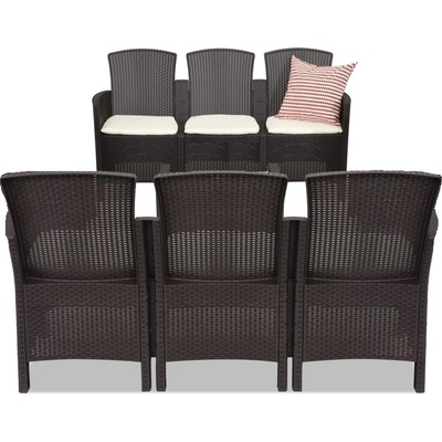 BICA Комплект Technorattan Lido за 6 лица кафяв Bica (BC29116BR)