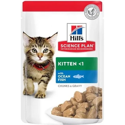HILL’S SCIENCE PLAN KITTEN ПАУЧ С ОКЕАНСКА РИБА - ПЪЛНОЦЕННА ХРАНА ЗА КОТЕНЦА ДО 1 ГОД. И ЗА БРЕМЕННИ/КЪРМЕЩИ КОТКИ 12x85 г 1. 020 кг