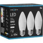 Mexen Nova 3x LED крушка E27, C37, 8W, Неутрална - 4000K, 840 lm - L102-E27-0840-01x03 (L102-E27-0840-01x03)