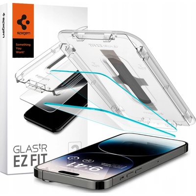 Spigen Glass tR EZ Fit 2 Pack, transparency - iPhone 15 AGL06903 – Zboží Mobilmania