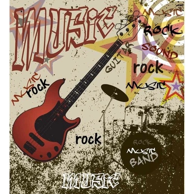 Dimex MS-3-0324 vliesová fototapeta na zeď Červená gitara rozmery 225 x 250 cm