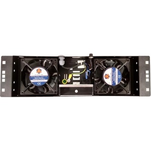 Mirsan Вентилаторен блок Mirsan MR. FAN2ON. 01, за 19" шкаф, 2 вентилатора, черен (MR.FAN2ON.01)