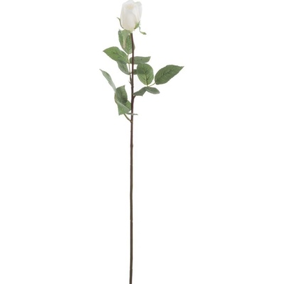 Dlouhá bílá umělá růže Rose - 12,5*74 cm - J-Line by Jolipa