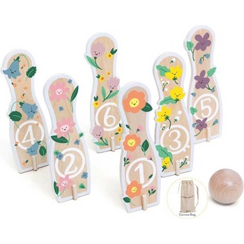 Classic World Детски дървен боулинг с цветя (cw60008)