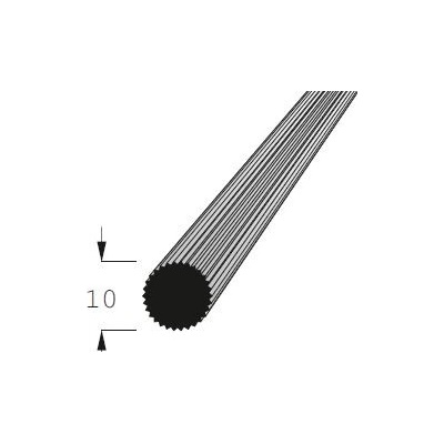Lišta kruhová vroubkovaná buk, prům.10mm, délka 70cm
