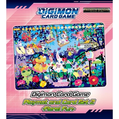 Digimon TCG Play mat and Card Set 2 Floral Fun