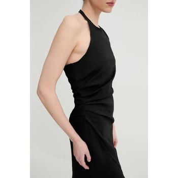 A. L. C Ленена рокля A. L. C. Sylvie в черно среднодълга с кройка по тялото 6CDRS02368 (6CDRS02368)