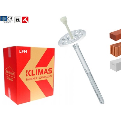 Klimas Wkret-Met 10x300mm - 100ks - Fasádní natloukací hmoždinky LFN - plastový trn - s prodlouženou expanzní zónou