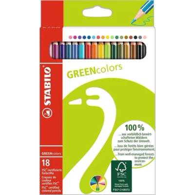 STABILO Greencolors 18бр. комплект цветни моливи 6019/2-18 (6019/2-18)