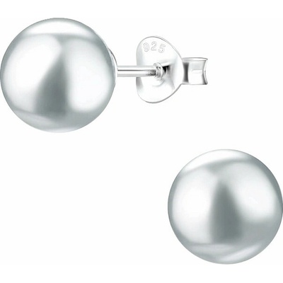Nefertitis 18390 Stříbrné náušnice 8 mm PERLA ŠEDÁ NF63327 8 mm, 0,95 g