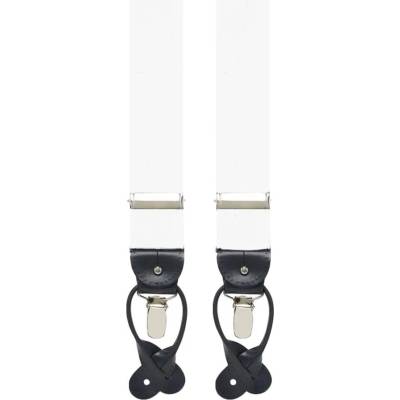 House of Amanda Christensen Plain Suspenders White