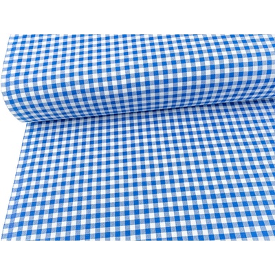 Mirtex Plátno DOMESTIK 145/21375-5 Káro Modré kostky 7mm šíře 150cm Ceník: METRÁŽ: od 1 metrů