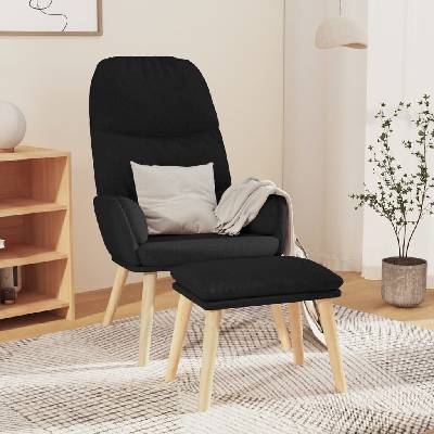 vidaXL 327938 relaxační se stoličkou textil černá