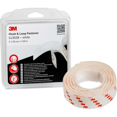 3M SJ352B Pásik so suchým zipsom lepiaci 1.25 m x 25 mm biela 1 ks