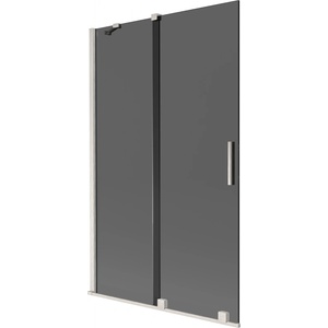 Mexen Velar двукрилен плъзгащ се параван за вана 110 x 150 cm, графит, четкан никел - 896-110-000-41-97 (896-110-000-41-97)