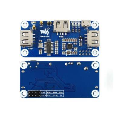 Waveshare PoE Ethernet/USB HUB HAT pre Raspberry Pi Zero, 1x RJ45, 3x USB