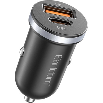 Earldom Зарядно устройство за кола Earldom ES-CC27, 30W, USB, Type-C, Черен - 40353 (40353)