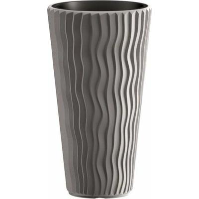 PROSPERPLAST Plastový kvetináč SANDY SLIM 29,7 cm sivá