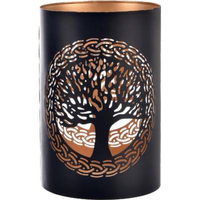 Sconto Kovový svietnik TREE čierna/zlatá, šírka 12 cm