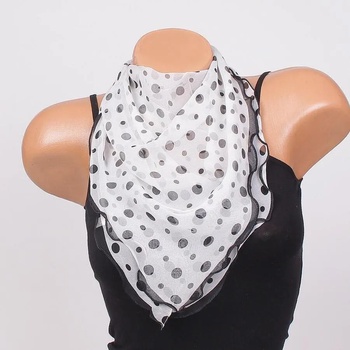 Image 1 of Красиво фишу в бяло с черни точки