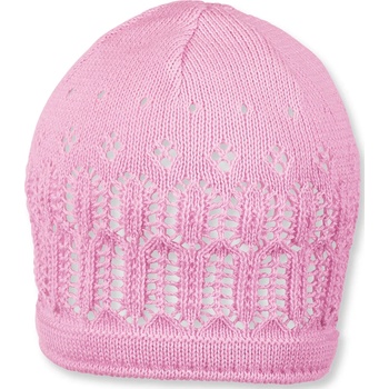 Sterntaler Детска плетена памучна шапка Sterntaler - 43 cm, 5-6 месеца, розова (1711710-715)
