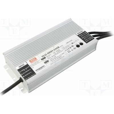 MEAN WELL HLG-480H-24AB Napájecí zdroj: spínaný; LED; 480W; 24VDC; 10÷20A; 90÷305VAC; IP65
