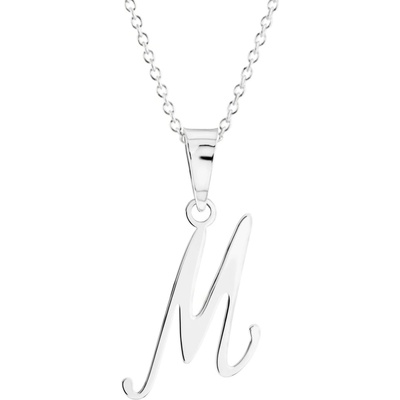 Gemmax Řetízek s písmenem „M“ bílé zlato GUSWN-42401-25841