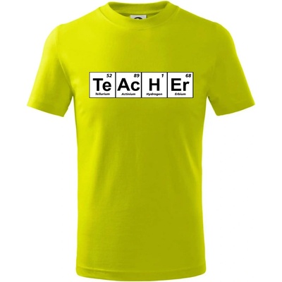 Periodická tabulka Teacher tričko detské limetková