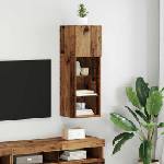 vidaXL Стенен телевизионен шкаф 30, 5 x 30 x 90 см Старо дърво (882948)