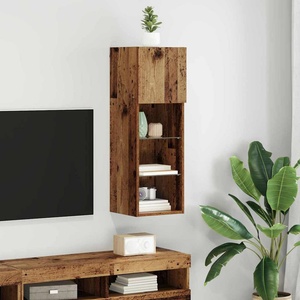 vidaXL Стенен телевизионен шкаф 30, 5 x 30 x 90 см Старо дърво (882948)