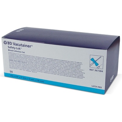BD Vacutainer Safety-Lok odberová kanyla s krídielkami modrá 50 ks