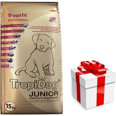 TropiDog Super Premium Junior M&L krůta losos a vejce M 15 kg