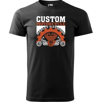 Sablio tričko s potlačou Harley-Davidson motor černé