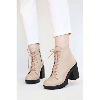 Moda Trend Дамски боти - Бежови #312266 (312266_Бежов)