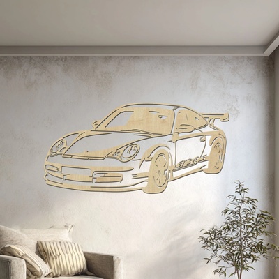 dřevo života Dřevěný obraz Porsche 911 GT3 RS Rozměry (cm): 80x39, Zvolte barvu dekoru: Javor