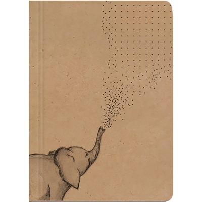 Notes tečkovaný A6 kraft Slon