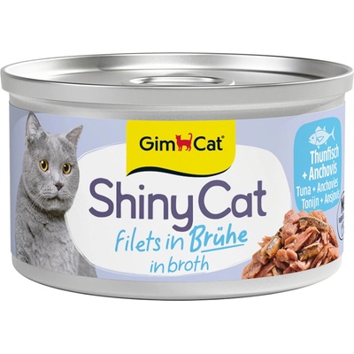 GimCat ShinyCat tuniak a ančovičky vo vývare 6 x 70 g