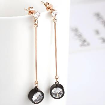 HARAHU Обеци za-17772 - Злато Розово / Черно kp17772 (za-17772)