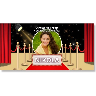 Personal Narodeninový banner s fotkou - Hollywood Rozmer banner: 130 x 65 cm