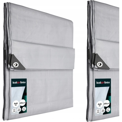 ShopJK krycia plachta ČIERNO STRIEBORNÁ 4X6 M 260G/M2