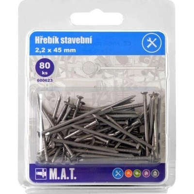 M.A.T. GROUP Stavebné klince 45 × 2,2 mm, 80 ks