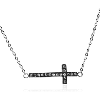 BM Jewellery Dámský řetízek křížek se zirkony z chirurgické oceli S259080