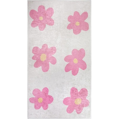 Vitaus Детски килим подходящ за пране розово и цвят слонова кост 160x230 cm Cute Flowers Pink - Vitaus (KRN-6203-Pink-160x230)