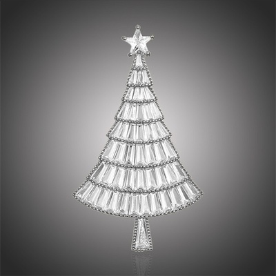 Éternelle Vánoční brož Swarovski Elements Emma vánoční stromeček B2143/AL Stříbrná