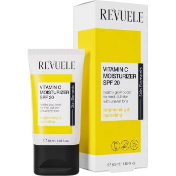 REVUELE Vitamin C Moisturizer SPF 20, озаряващ дневен крем с витамин C и слънцезащита, 50 ml