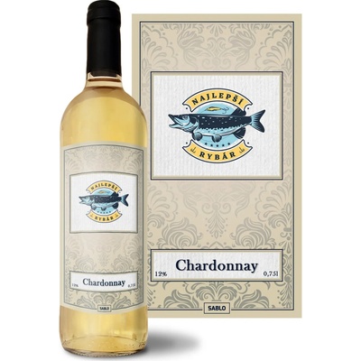 Sablio Najlepší rybár Chardonnay biele suché víno 12 % 0,75 l (čistá fľaša)