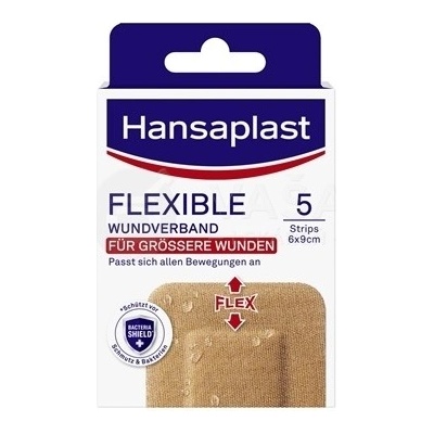 Hansaplast Flexible XXL Elastic Elastická náplasť 6 x 9 cm 5 ks