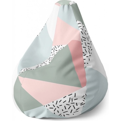 Sablio sedací vak Pear obrazce v něžných barvách 140 x 100 x 25 cm