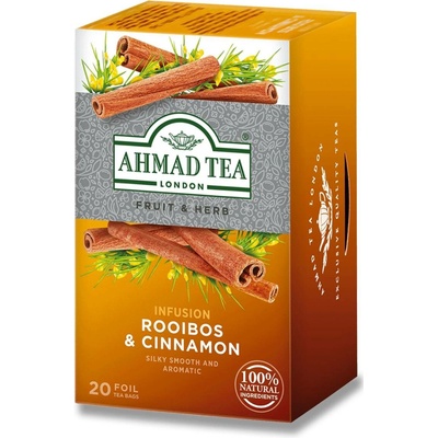 Ahmad Tea Rooibos & Cinnamon čaj rooibos skořice příchuť Rooibos & Cinnamon 20 x 1,5 g